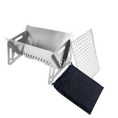 Outdoor Folding Barbecue Stove Stainless Steel Convenient Card Type Grills Firewood Stove Mini Barbecue Rack Household Stove Net