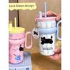 Large-Capacity Thermos Cup for Girls, New Office Water Cup for Students, High-Looking Cup with Handle and Straw, Ice Cup