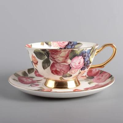 Coffee Cup Saucer High-end Exquisite Nordic Home British Pastoral Fashion Afternoon Tea High Bone China Ceramic Cup Red Tea Cups