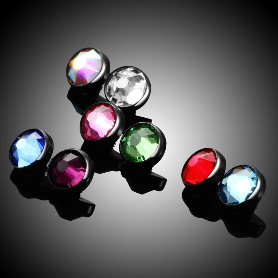 1 Pezzo Titanio G23 Cristallo CZ Micro Piercing Dermalico 3/4/5/7mm Ancora Dermalica Piercing Superficiali Opale Skin Diver Basi Gioielli per il Corpo