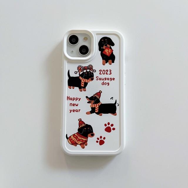 

С Новым годом собака 2023, силиконовый мягкий чехол с рисунком щенка, милый чехол для телефона для Iphone 14 Pro Max Plus 13 12 11 Promax Xsmax Xr X Capa for iphone x xs