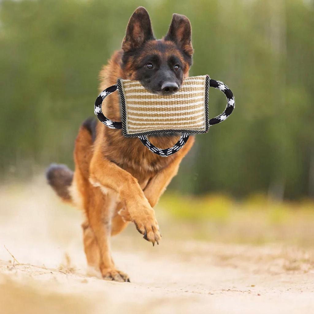 Dog Bite Numbing Pillow Tug Toy Dog Training Tug Pillow Toy with Handles Dog Training Bite Pillow