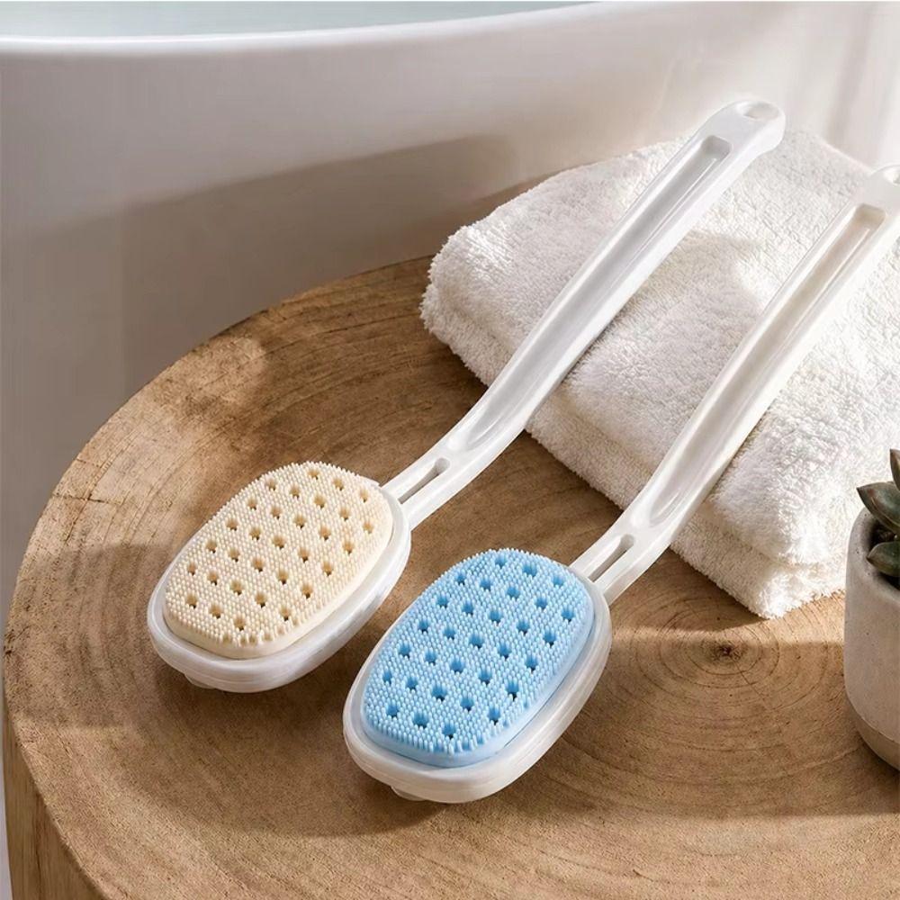 Soft Bristle Body Cleansing Tool Long Handle Bubble Massager Brush Bath Back Scrubber Bathroom Use