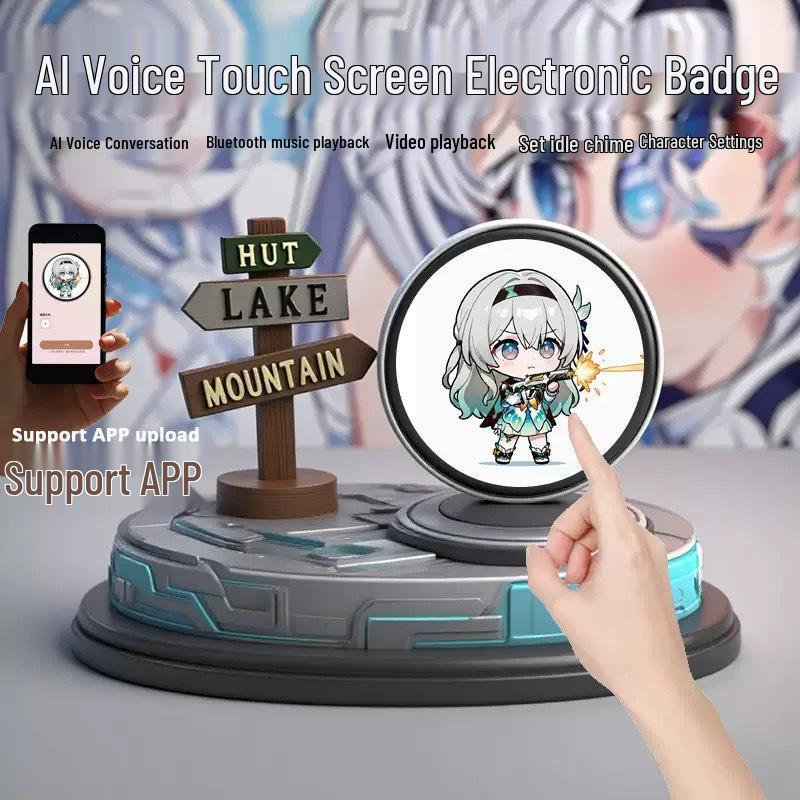 Trendy Anime Touchscreen Badge: Dynamic Pendant with App Upload Feature no