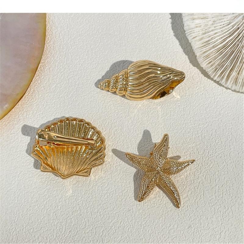3 Pezzi Stelle Marine Fermagli per Capelli Acconciatura da Sposa Accessori per Capelli per Donne Estate Spiaggia Fermagli Metallici Fermagli per Capelli Regalo