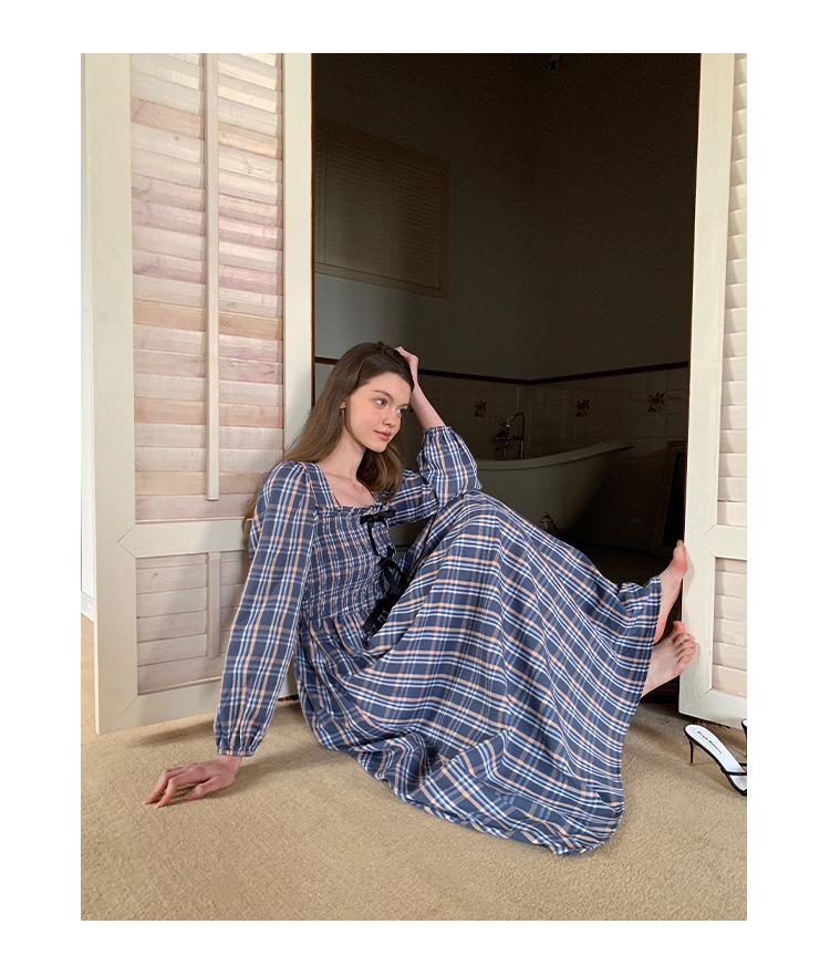 NEWOPEN 2025 Early Spring French Retro Striped Waist-Hugging Dress C3617
