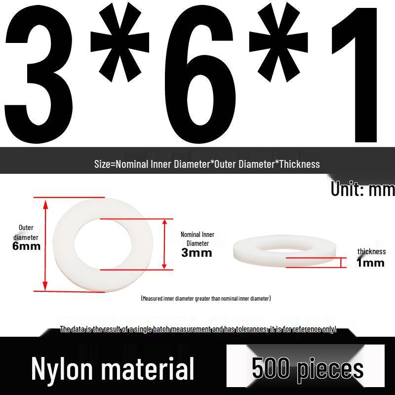 White Nylon Insulating Flat Washer – Wear-Resistant Plastic Gasket for M4-M20 Screws