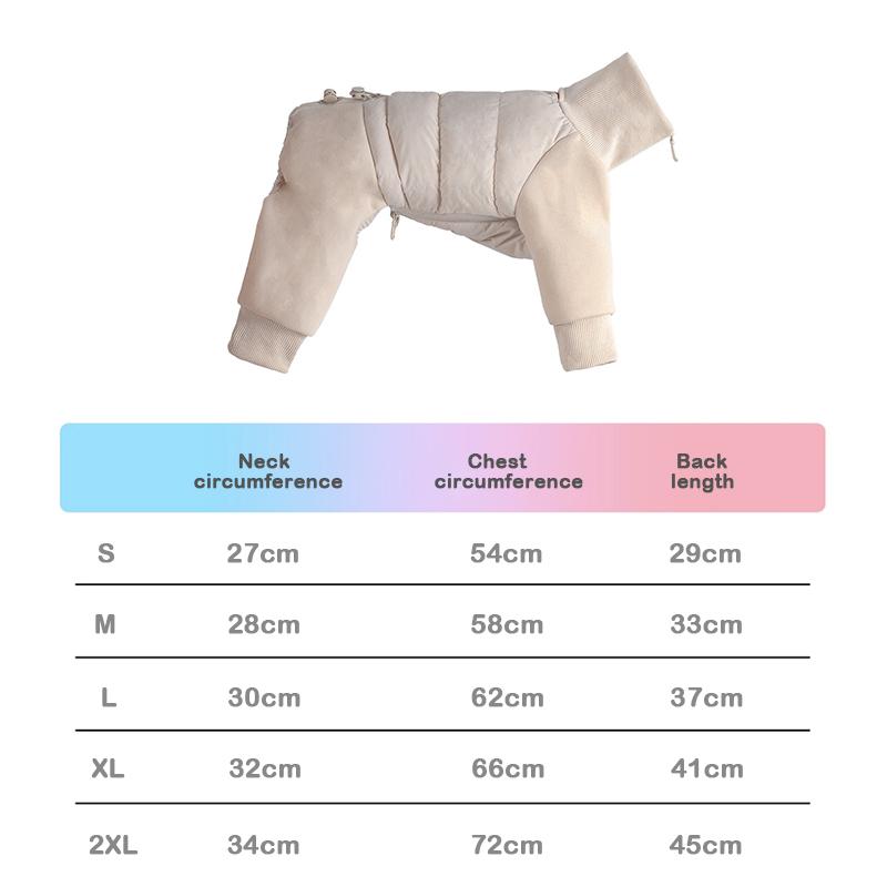 Dog Outdoor Cold Proof Clothing Warm Sports Pet Clothing For Dog Autumn Winter Keep Warm Four LegDog Full Pack Cotton Jacket