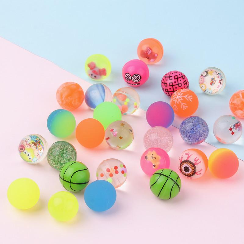 10Pcs Mixed Colors Rubber Bouncing Balls High Rebound Floating Jumping Ball Vending Capsule Toy Gashapon Gift For Kids 10pcs-25mm mixed