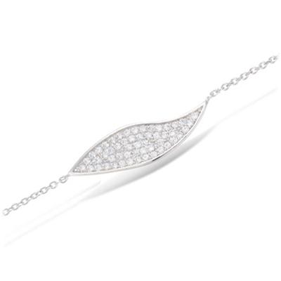 [L7191] - Silver Bracelet 'Sissi' White Silver (rhodium Plated) - 25x8 Mm