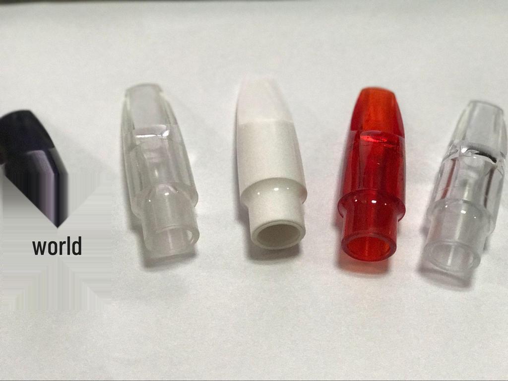 Křišťálově průhledný náustek pro alt saxofon - Dostupné v bílé a červené variantě