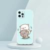 Cute Cartoon Cat Couple Luxury Phone Case For iPhone 16 15 14 13 12 11 Pro Max XS X XR SE 7 8 Plus soft Silicone Clear Cover