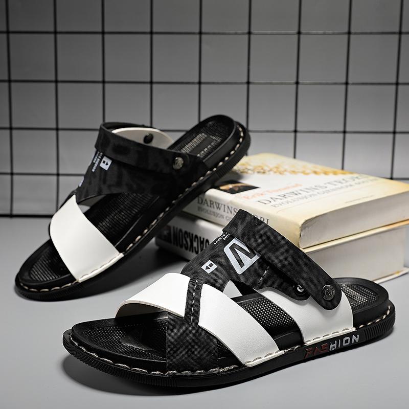 Summer New Mens Sandals Comfortable and Non Slip Slippers Outdoor Beach Sandals Casual Flat Shoes