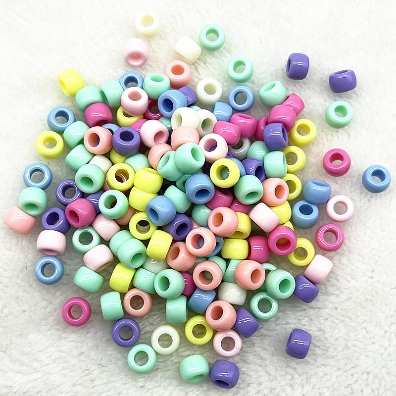 50 шт. 6x9 мм Акриловые бусины с большим отверстием, Разделители, Россыпные бусины для изготовления ювелирных изделий, DIY, Аксессуары для браслетов ручной работы