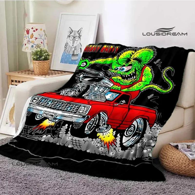 Tales of the Rat Fink Anime Blanket Picnic Blanket Flannel Soft and Comfortable Home Travel Blanket Bed Blanket Birthday Gift