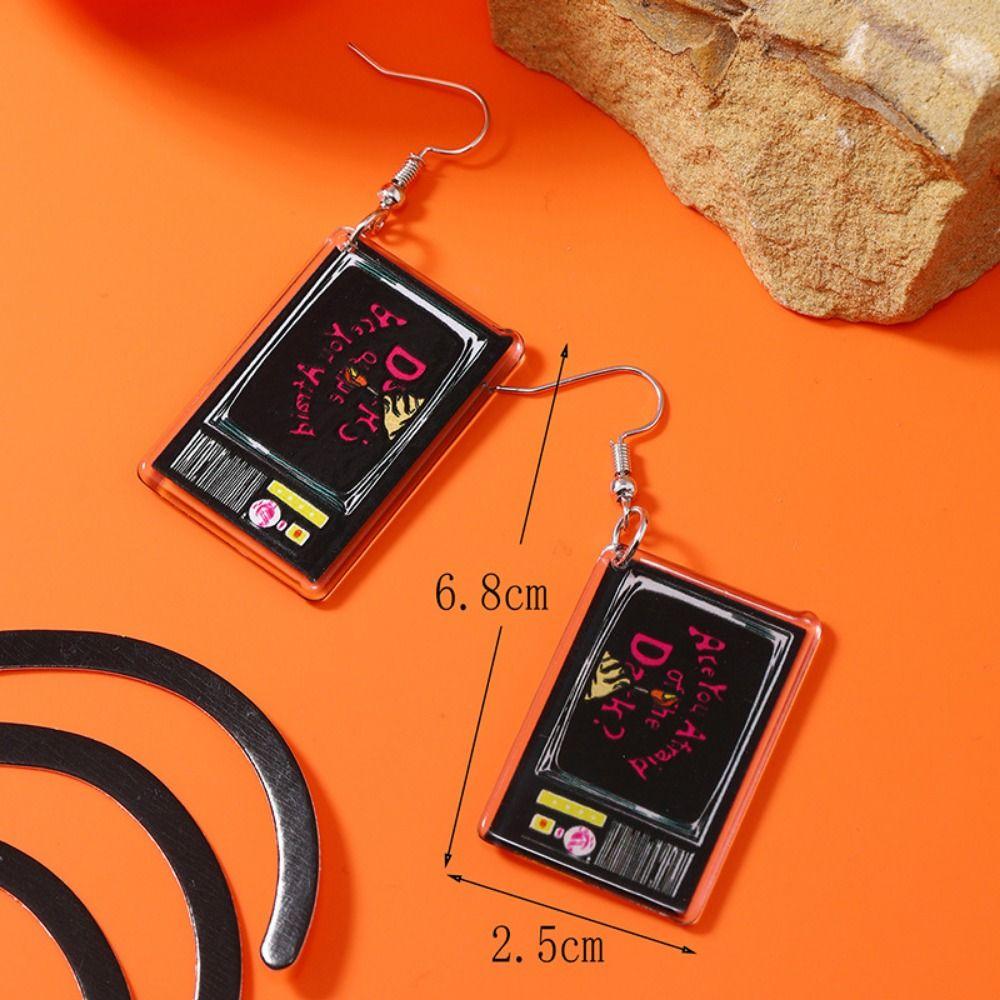 Ghost Funny Dangle Earrings Drop-shaped Dark Skull Earrings Halloween Acrylic Earrings  Girls