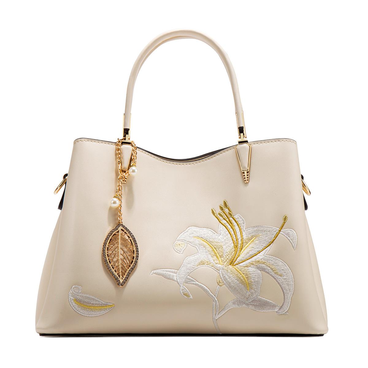 

New Chinese Style National Style Bag Handbag High Sense Medium Women Embroidery Mother Bag Large Capacity Cheongsam Bag Gift