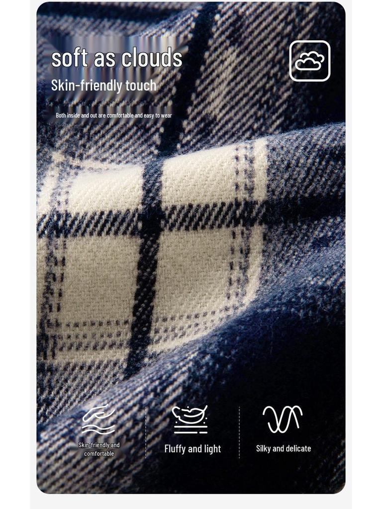 Dívčí krajkové kalhoty s vysokým pasem a širokými nohavicemi s kostkovaným vzorem - Móda podzim 2025