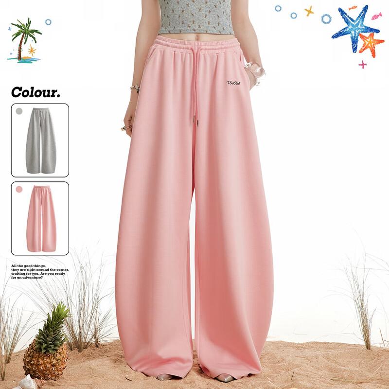 

UNIFREE Academy Style Letter Print Casual Pants S