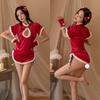 Sexy Lingerie for Women Sexy Cheongsam Christmas Outfit Uniform Passionate Temptation No Need To Take Off or Expose Breasts Set