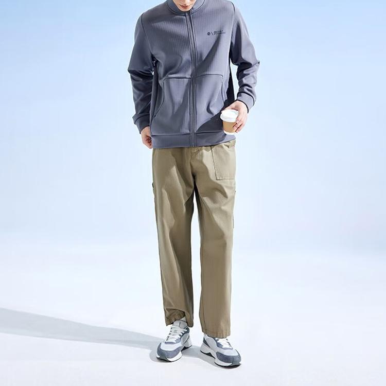 Anta Plain Zip Hoodie Men Hoodies Smoke-Blue-Gray 952337708-1