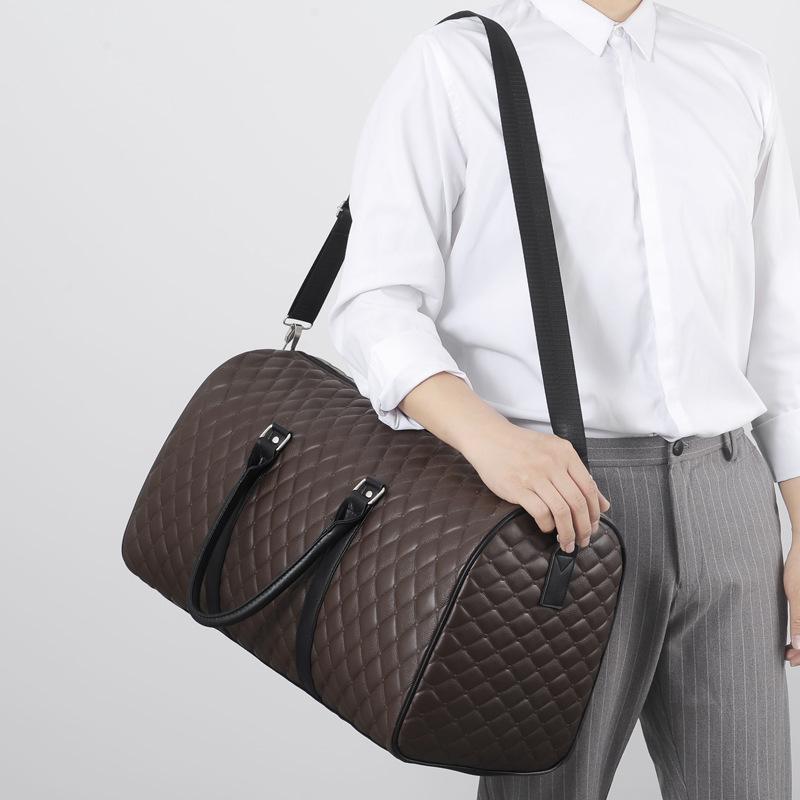 Schoolbag Unisex Dark Brown Travel Bag Luggage Bag Business Trip Boarding Storage Bag Maternity Fitness Yoga Training Bag Portable Diamond Leisure