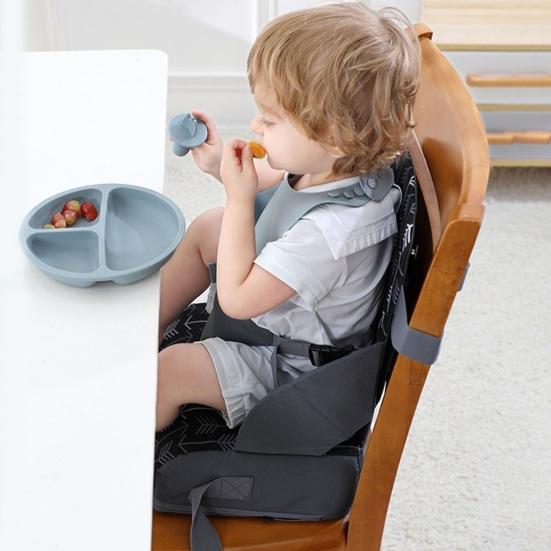 Fotelik dla malucha Oddychające krzesło kuchenne z oparciem Regulowane paski i podparcie poduszki Przenośne siedzisko do stołu jadalnego na posiłki rodzinne