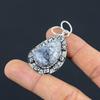 Daughters Day Sale Pear Dendrite Opal Stone Sterling Silver Wife Bezel Pendant