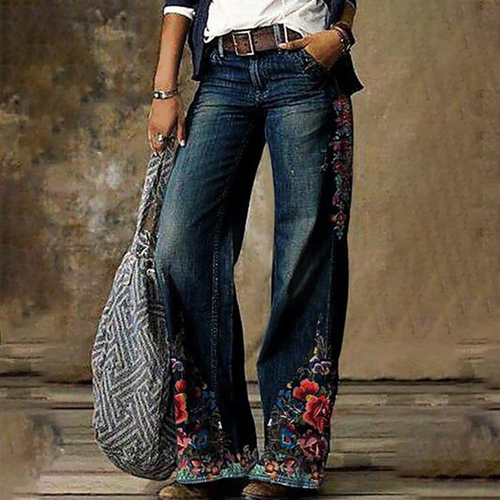 Fashion Women's Casual Solid Pockets Hip Lift Skinny Floor Broad Leg High Waist Pants