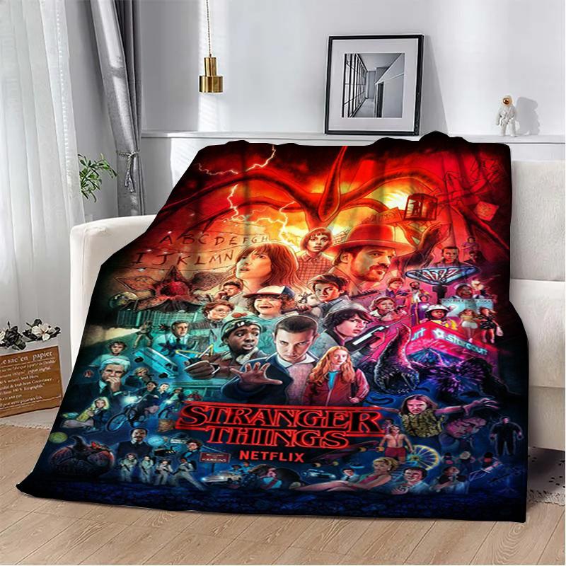 Custom Horror, Thriller 3D Printed T-The Unfamiliar Warm Flannel Blanket Living Room Sofa Camping Picnic Blanket Holiday Gifts