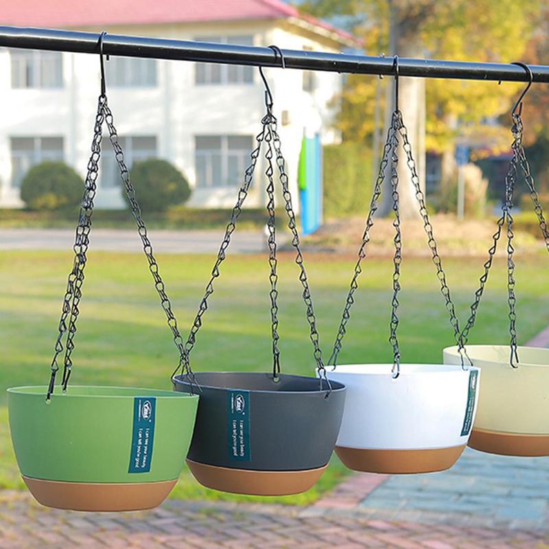 Bazin automat de aspirare a apei Coș suspendat cu lanț dublu Ghiveci de interior pentru plantare verde