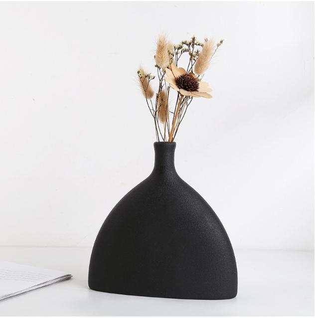 Modern Art Deco Frosted Ceramic Tabletop Vase Eco-Friendly Customizable Indoor/Outdoor Home Decor Creative Dried Flower