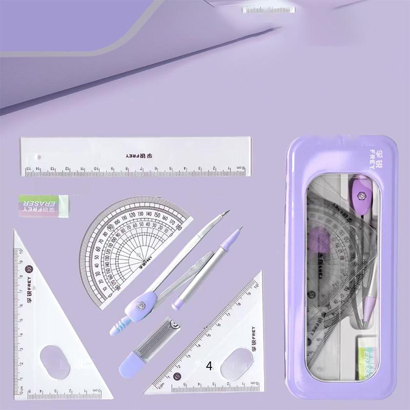 7-teiliges Zirkel- und Lineal-Set Multifunktional Professionell Metall Klein Frisch Zeichen-Schreibwaren Für Studenten Lernmaterial