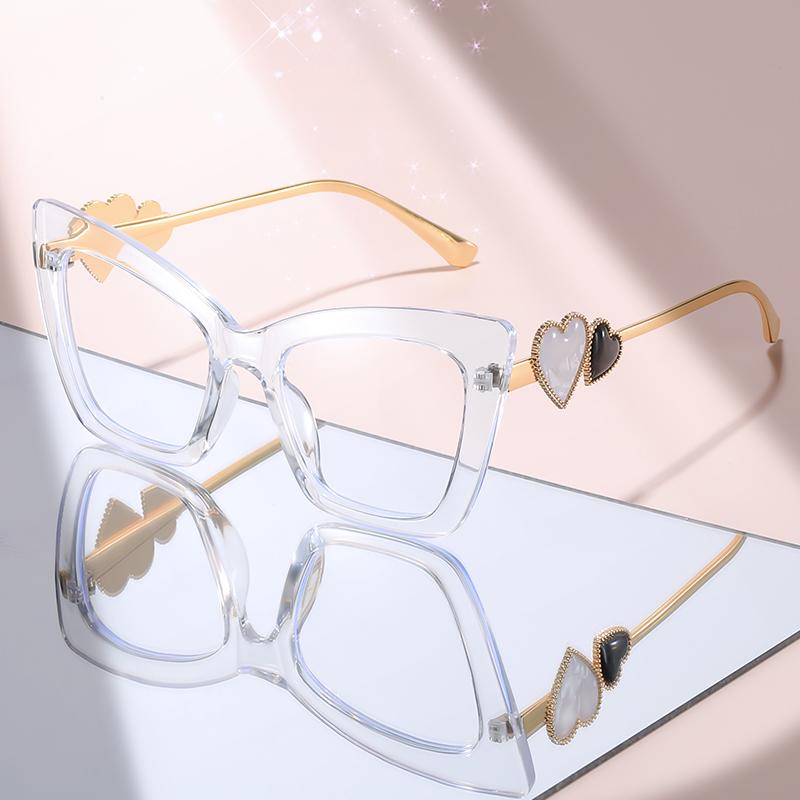 New Luxury Purple Gradient Cat Eye Sunglasses with Rhinestone Heart Accents, Trendy Fashion Eyewear for Women s Party Outfit прозрачный