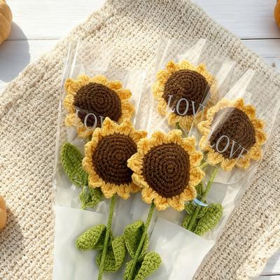 1pc-Handmade Sunflowers, Fake Flowers, Simulated Woolen Flowers, Decorative Valentine's Day Gifts