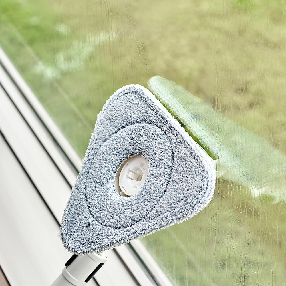 IRIS OHYAMA Cleaning Supplies Clean Water Wash Mop with Triangular Separating Wastewater Bucket Square Mop Clean Corners and Gaps Under Includes a