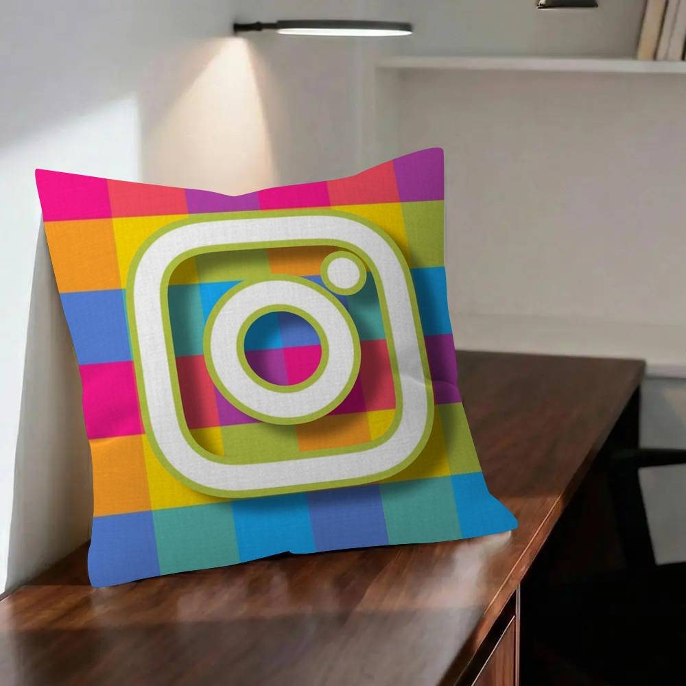 Pillow Gift Home Office Decoration Bedroom Sofa Car Cushion Cover case x Logo Instagram fun