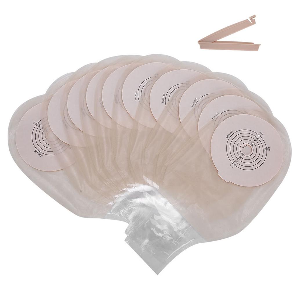 10pcs OnePiece Silicone Colostomy Bag SkinFriendly Ostomy Bag Pouch for Healthy Care