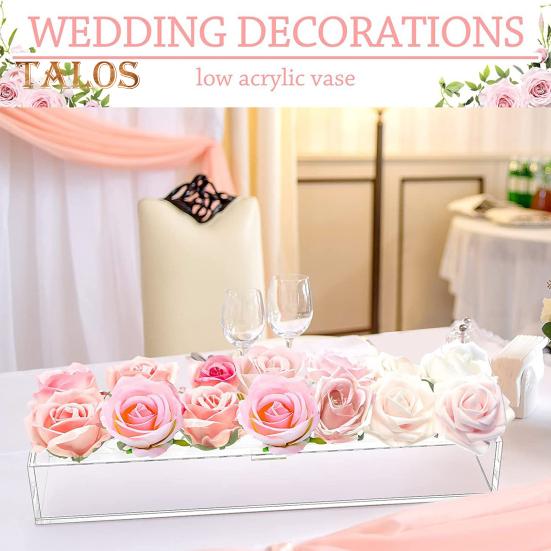 Flower Holder Rectangular Decorative Eco-friendly Useful Acrylic Box Flower Holder Table Decor