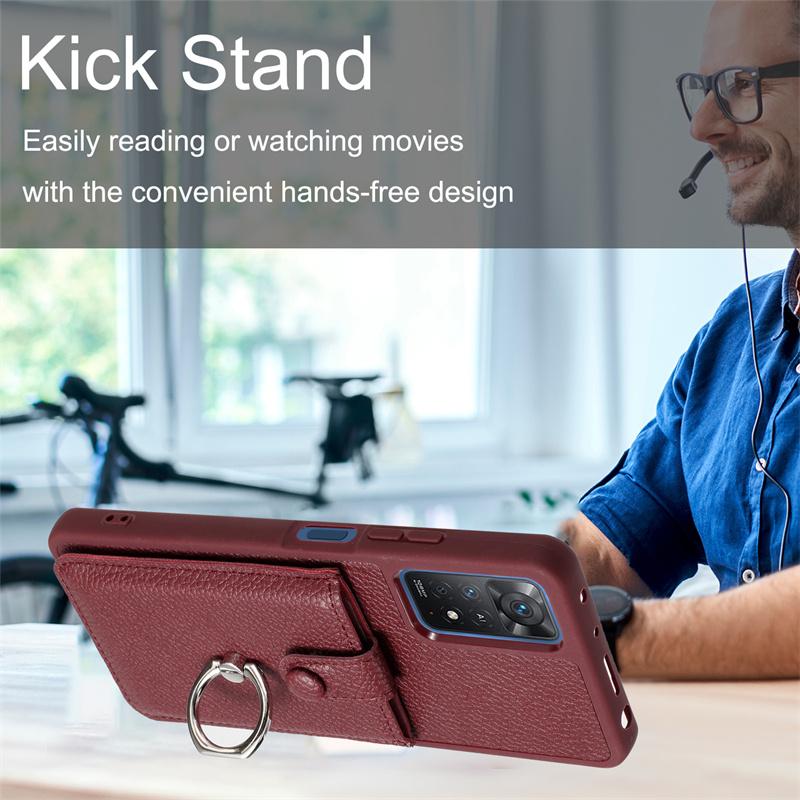 Luxury Leather Wallet Phone Case For Xiaomi Redmi Note 11 11S 4G Card Slot Ring Holder Cover For Redmy Note11 Note 11E Pro 11Pro