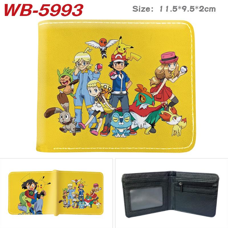 Pokemon Full Color Short Card Holder Coin Purse Bifold Wallet Cute Anime Peripheral Change Pouch