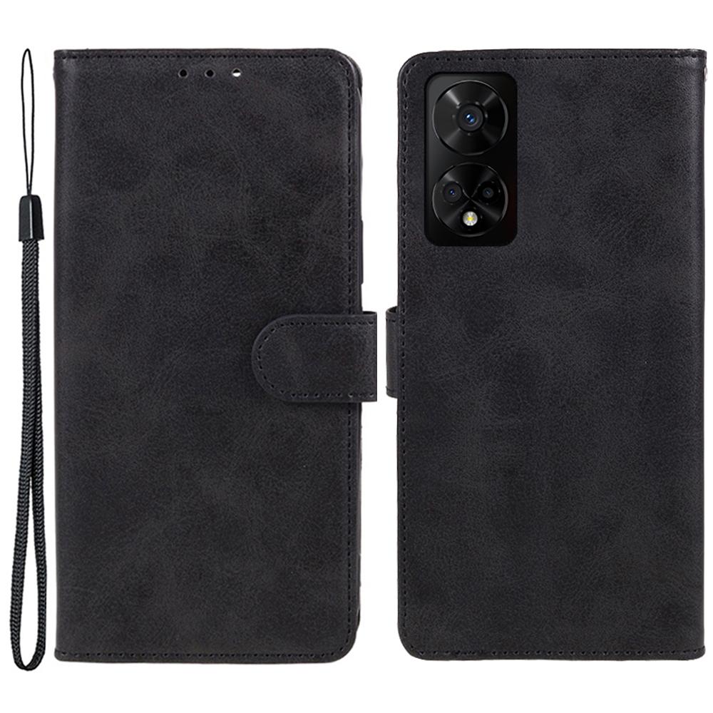 

Для TCL 50 5G Чехол PU Кожаный Кошелек Защитный Чехол для Телефона Текстура Теленка Black