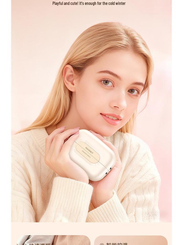 Rechargeable Magnetic Hand Warmer with Digital Display - Portable, Explosion-Proof, and Large Capacity Gift.