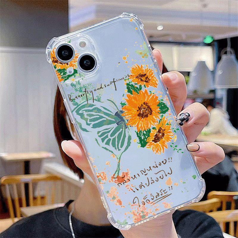 For Apple Mobile Phone Case for Apple Transparent Four-corner Anti-fall Case for Apple 15pro for Huawei Mate40pro