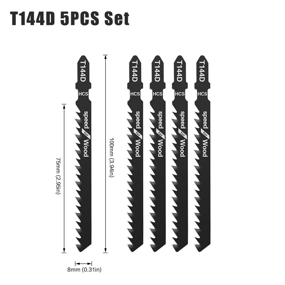 

Woodworking Curved Saw Blade, Rough Tooth Reciprocating Saw Blade Set, Solid Wood Aluminum Alloy Plastic Cutting Electric Drill Accessories T144D (5 pcs per board)
