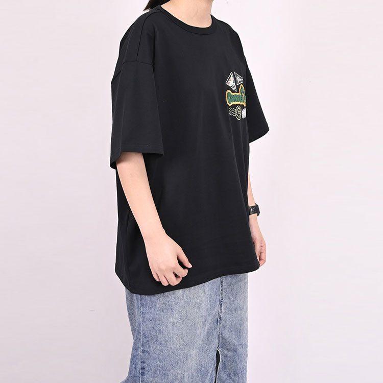 Converse City Escape T Shirts Unisex Black Crew Neck Moderate Straight Fit 10026169-A03