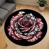 1pc Rose Pattern Round Chair Mat Office Area Rug - Non-Slip, Floor Mat for Office, Bedroom, and Indoor Decor P127117