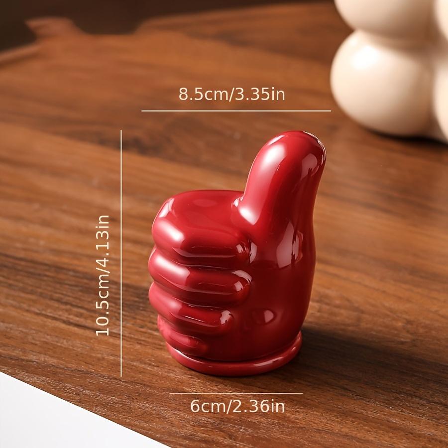 1pc Creative Thumb-Shaped Ceramic Toothpick Holder - Durable Ceramic Kitchen ,Dining Decor, Holds Toothpicks, Swabs , Floss, Red/Black/White,