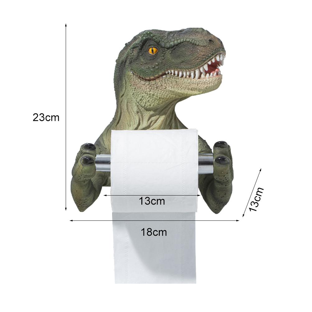 Dinozor Tuvalet Kağıtlığı Banyo Yatak Odası İçin Duvara Monte Mendil Kutusu Delme Gerektirmeyen Rulo Kağıtlık