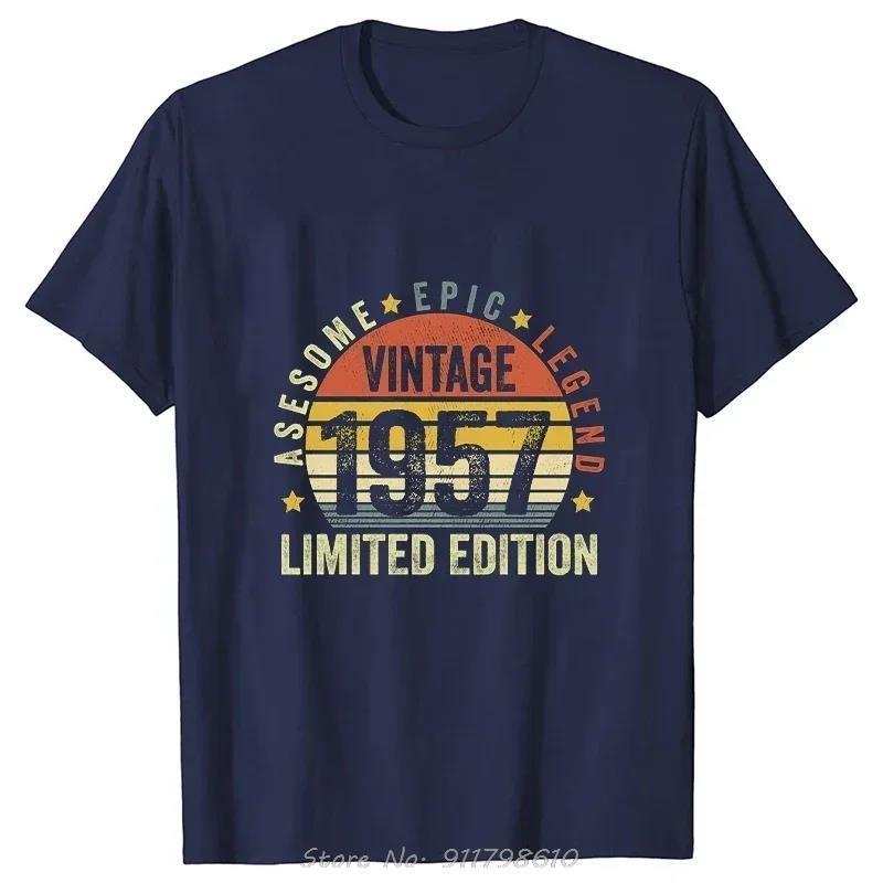 Vintage Limited Edition 1957 T-Shirt Husband and Wife T Shirt Harajuku Streetwear Birthday Gifts O-Neck Tshirt Men's Clothing